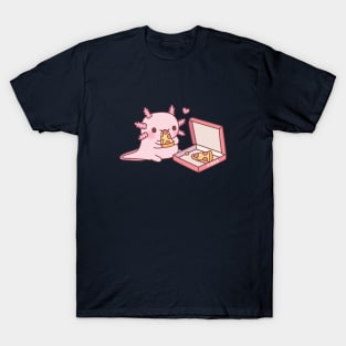 Cute Axolotl Loves Eating Pizza T-Shirt